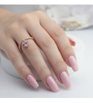 Vaoov 925 Ayar Gümüş Kalp Sallantılı Yüzük (Rose)