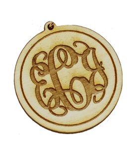 Monogram Yazılı Ahşap Kolye