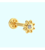 Altın Çiçek Tragus Piercing 14 Ayar