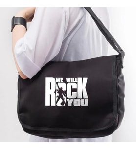 Rock Serisi - 'We Will Rock You' Baskılı Unisex Postacı Çantası