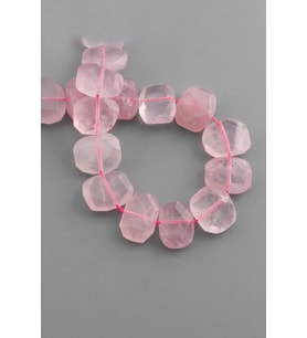 Pembe Kuvars Taşı Yassı Dikdörtgen Kesim 20x15mm Doğal Taş Dizi