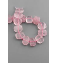 Pembe Kuvars Taşı Yassı Dikdörtgen Kesim 20x15mm Doğal Taş Dizi