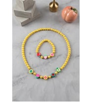 MEYVELİ KRİSTAL BONCUK ÇOCUK KOLYE KÜPE SET