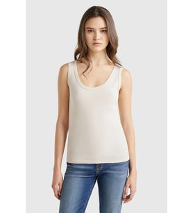 Benetton Kadın Basic Atlet (Bej)