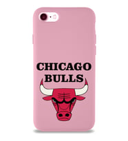 Apple iPhone 7 Uyumlu Lansman Kılıf Chicago Bulls Tasarımlı Altı Kapalı İçi Kadife Kaplı  Kapak (Şeffaf)