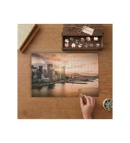 Şehir Manzarası - Deniz - Günbatımı Tasarımı 240 parça Ahşap Puzzle Ahşap Kutuda MP06125