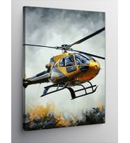 Kanvas Tablo Sarı Kurtarma Helikopteri
