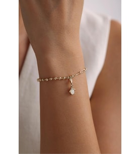 Opal Taşlı Penguen Charm Bileklik