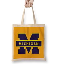 Logo Michigan Bez Çanta Uzun Saplı