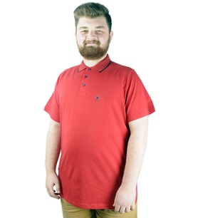 Mode XL Büyük Beden T shirt Polo Likralı Süprem Nakış 21554 Bordo