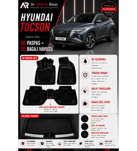 HYUNDAİ TUCSON 2015-2026 Araca Özel 3D Paspas + 3D Bagaj Havuzu