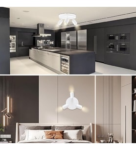 RİOLİGHT MODERN2 BEYAZ MUTFAK,SALON,GİYİNME ODASI,CAFELER İÇİN GÜN İŞİĞI METAL 3LÜ SPOT(AMPUL DAHİL)