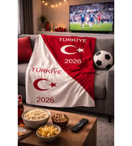 Kişiye Özel Triko Battaniye -Türk Bayraklı Battaniye-Türkiye-Milli Takım-Ay Yıldız-Taraftar Battaniye-