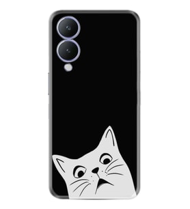 Vivo Y17S Kılıf Resimli Desenli Silikon Platinium Series Şaşkın Kedi 1900