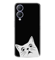 Vivo Y17S Kılıf Resimli Desenli Silikon Platinium Series Şaşkın Kedi 1900