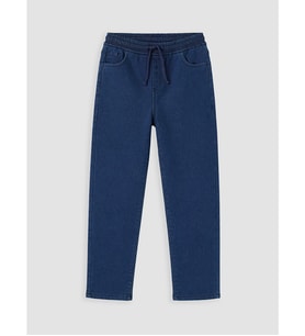 LCW Kids İndigo Beli Lastikli Polar Astarlı Erkek Çocuk Jean Pantolon
