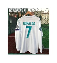 R.Madridd 2018 Kiev Şampiyonlar Ligi Finali Cristiano Ronaldo Forması (UZUN-KOL) (Beyaz)
