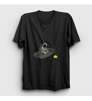 Presmono Unisex Siyah Moon Fishing Astronaut Space Astronot Uzay T-Shirt 283217tt