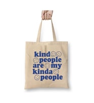 Kind People Beyaz Bez Çanta Uzun Saplı Alışveriş Çantası Plaj Çantası