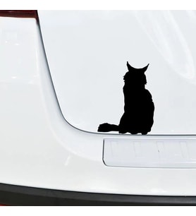 Araba Arka Cam için Kedi Gölgesi Sticker Yapıştırma Siyah 18CM