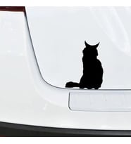 Araba Arka Cam için Kedi Gölgesi Sticker Yapıştırma Siyah 18CM