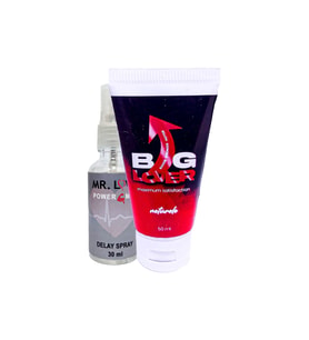 Big Lover 50ml Penis Geliştirme Kremi + Mr Love 30 ml Erken Boşalmayı Önleyen Sprey