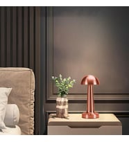 Mantar Model Bronz Renk Şarjlı Dokunmatik 3 Renkli LED Masa Lambası (4767)