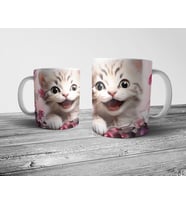 Pixxa Kedi Cat Optik İllüzyonlu Kupa Bardak Model 1