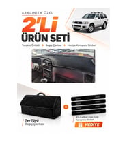 e-biz NİSSAN PATHFİNDER (1996-2000) Uyumlu Torpido Örtüsü + Tay Tüyü Bagaj Çantası - Siyah - NI012