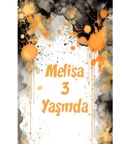 Sarı ve Siyah Çiçekler Temalı Doğum Günü Afişi -2 35X50 cm