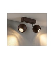 GU10 Kahverengi İkili Küre Hareketli LED Spot Tavan Avize Krom Detay Os ram Tasarruflu LED Ampül