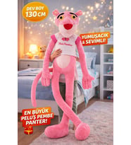 PELUŞ PEMBE PANTER 130 CM Dev Boy Yumuşacık Sevimli Dost