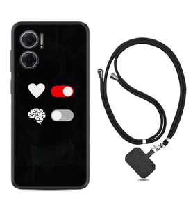 Xiaomi Redmi Note 11E Kılıf Silikon Boyun Askılı İpli Desenli Silikon Love Brain 1722