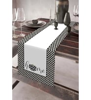 Keten Görünümlü Home Desenli Runner 40x140