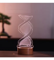 3 Boyutlu DNA Led Lamba 3d Kimya Mühendisine Hediye Gece Lambası Ahşap Kaide