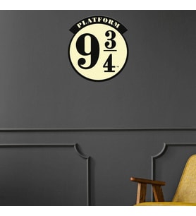 HARRY POTTER DOKUZ ÜÇ ÇEYREK YUVARLAK AHŞAP TABELA