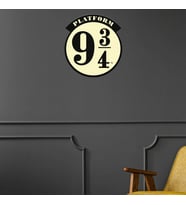HARRY POTTER DOKUZ ÜÇ ÇEYREK YUVARLAK AHŞAP TABELA