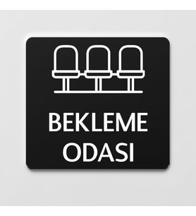 Bekleme Salonu Levhası Ofis Yönlendirme Kapı İsimlik Oda Tabela (Siyah)