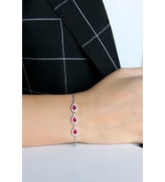 925 Ayar Gümüş Damla Dizisi Bileklik - B077901