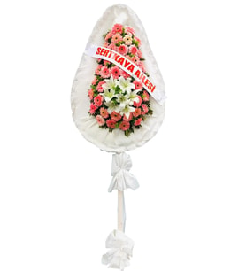 Pembe Beyaz Çelenk Düğün Açılış Çelengi Gerbera Nikah Çelenkleri