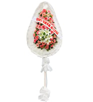 Pembe Beyaz Çelenk Düğün Açılış Çelengi Gerbera Nikah Çelenkleri