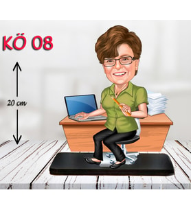 Kişiye Özel Ahşap Biblo - Kadın Öğretmen Karikatür Biblo - Öğretmen Biblo 8