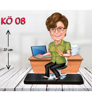 Kişiye Özel Ahşap Biblo - Kadın Öğretmen Karikatür Biblo - Öğretmen Biblo 8