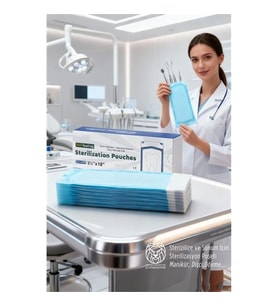 Sterilizasyon Poşeti 200 Adet - Otoklav Kendinden Yapışkanlı Medikal Poşet 9x26 cm