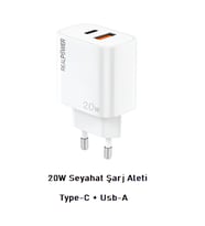 Realpower 20W Seyahat Şarj Aleti Type-C + Usb-A
