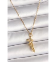 316L Çelik Gold Renk Zincir Sarılma Model Kadın Kolye - TJ-BKO9976
