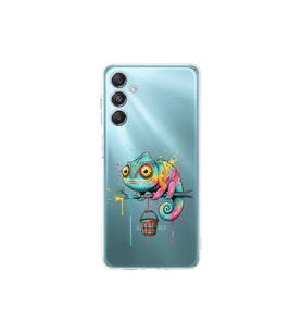 Samsung Galaxy M34 ile Uyumlu Splash Bukalemun Tasarımlı Şeffaf Silikon Kılıf