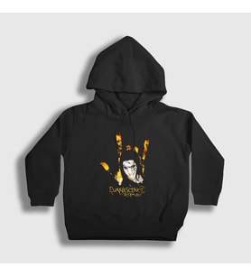 Presmono Unisex Çocuk Siyah Rock Evanescence Kapüşonlu Sweatshirt 386631tt