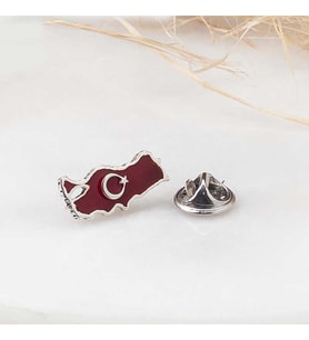 925 Ayar Gümüş Türkiye Haritası Rozet