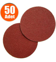 50 Adet Cırt Zımpara 115 Mm Spiral Avuç Taşlama (Karma Paket) (Krem)